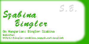 szabina bingler business card